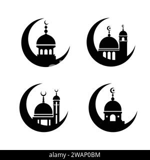 Mosque icon vector Illustration design template Stock Vector