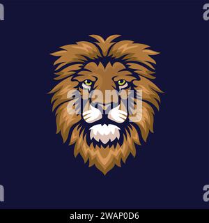 abstract Lion head animal colorful vector illustration Stock Vector
