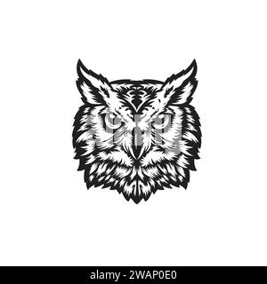 abstract owl head Vector illustration.Wild animal illustration for a sport team Stock Vector
