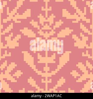 Blossom and flora, pixelated flower composition Stock Vector
