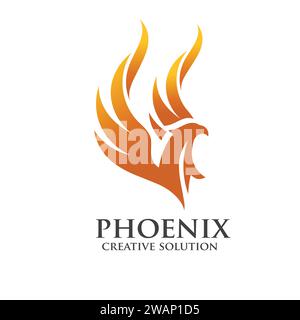creative simple Phoenix head logo vector template Stock Vector