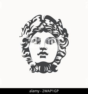 Hand drawn antique Greek and roman god Apollo vector Stock Vector