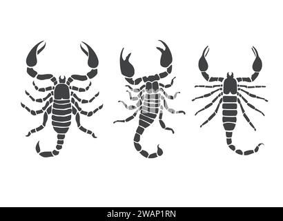 scorpion vector silhouette isolated on white background Stock Vector