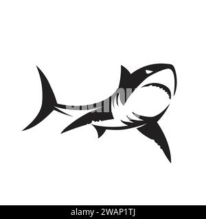 abstract simple shark logo vector on white background Stock Vector
