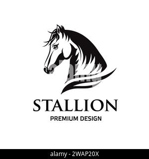 Simple sign horse head sport logo vector, equestrian sport vector illustration Stock Vector