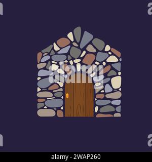 traditional stone house vector illustration Stock Vector
