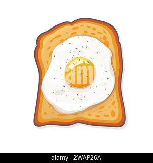 Sandwich Fried egg with pepper vector , Fast food. Cooking lunch, dinner, breakfast. Natural product. Cooked omelet. Stock Vector