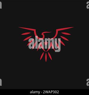 simple geometric phoenix logo concept, flying eagle with star vector illustration Stock Vector