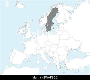 Location map of the KINGDOM OF SWEDEN, EUROPE Stock Vector