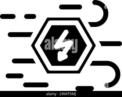 energy wind turbine glyph icon vector illustration Stock Vector