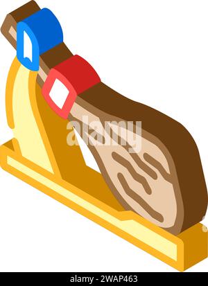 jamón iberico spanish cuisine isometric icon vector illustration Stock Vector