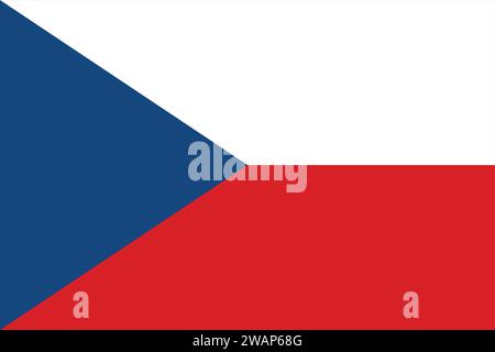 High detailed flag of Czech Republic. National Czech Republic flag. Europe. 3D illustration. Stock Vector