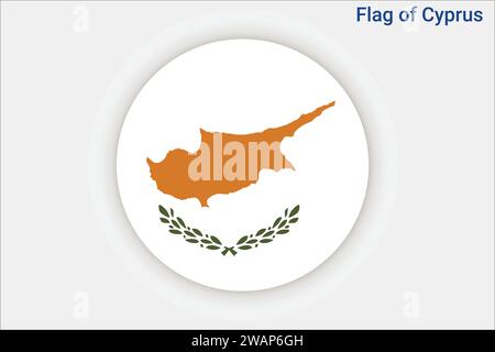 High detailed flag of Cyprus. National Cyprus flag. Europe.  3D illustration. Stock Vector