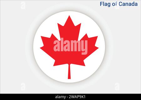 High detailed flag of Canada. National Canada flag. North America. 3D illustration. Stock Vector