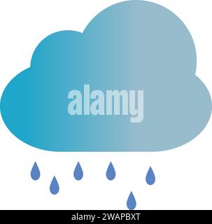 Rain cloud in vector | rain cloud with lightning and raindrops | Cloud rain symbol for your web site Stock Vector