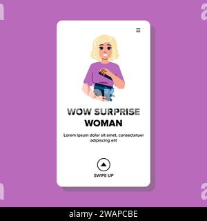 face wow surprise woman vector Stock Vector