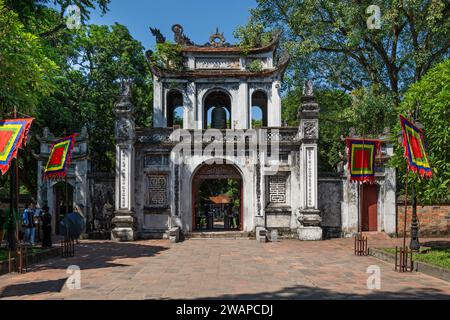 The Main Gate Van Mieu Mon at the Temple of Literature in Hanoi, Vietnam Stock Photo