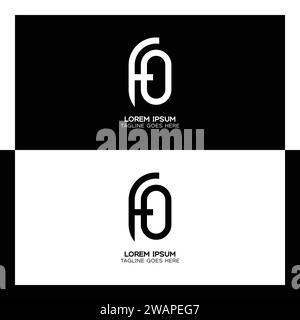 FO initial letters linked elegant logo. letter F and O pattern design monogram Stock Vector