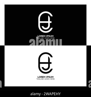 EJ initial letters linked elegant logo. letter E and J pattern design monogram Stock Vector