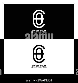 EO initial letters linked elegant logo. letter E and O pattern design monogram Stock Vector