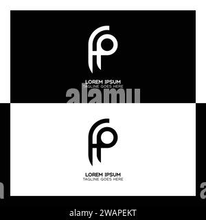 FP initial letters linked elegant logo. letter F and P pattern design monogram Stock Vector