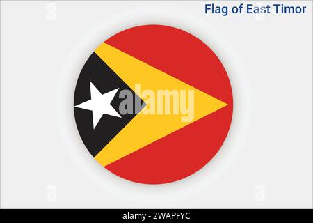 High detailed flag of East Timor. National East Timor flag. Asia. 3D illustration. Stock Vector