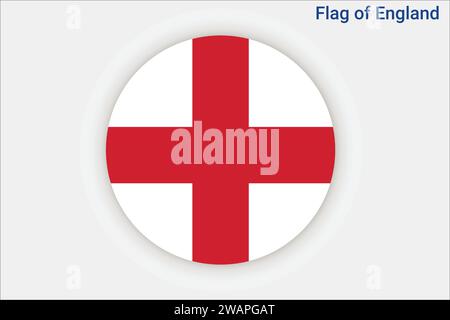 High detailed flag of England. National England flag. Europe. 3D illustration. Stock Vector