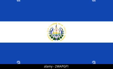 High detailed flag of El Salvador. National El Salvador flag. North America. 3D illustration. Stock Photo