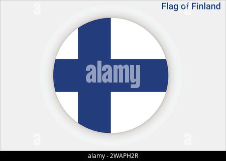 High detailed flag of Finland. National Finland flag. Europe. 3D illustration. Stock Vector