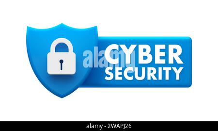 Cyber Security Shield Icon - Digital Protection and Network Safety Badge Vector Stock Vector