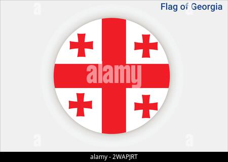 High detailed flag of Georgia. National Georgia flag. Europe. Asia. 3D illustration. Stock Vector