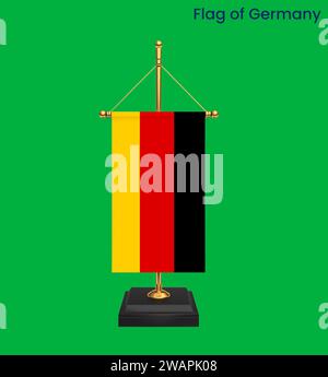 High detailed flag of Germany. National Germany flag. Europe. 3D illustration. Stock Photo