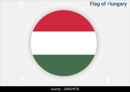High detailed flag of Hungary. National Hungary flag. Europe. 3D illustration. Stock Vector