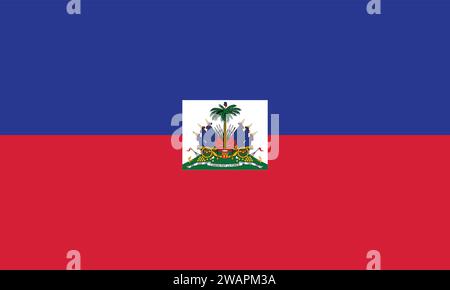 High detailed flag of Haiti. National Haiti flag. North America. 3D illustration. Stock Vector