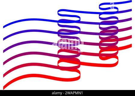 Ribbon Flag Using 3D Effect Vector illustration. Stock Vector