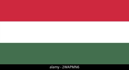High detailed flag of Hungary. National Hungary flag. Europe. 3D illustration. Stock Vector