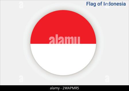 High detailed flag of Indonesia. National Indonesia flag. Asia. 3D illustration. Stock Vector