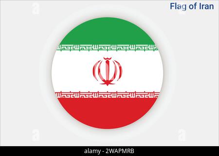 High detailed flag of Iran. National Iran flag. Asia. 3D illustration. Stock Vector