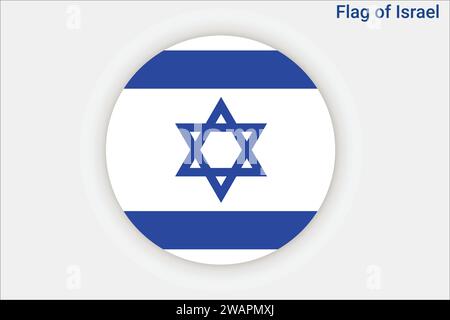 High detailed flag of Israel. National Israel flag. Asia. 3D illustration. Stock Vector