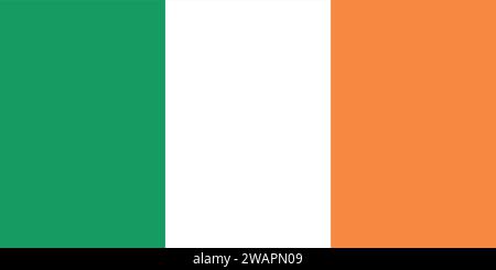 High detailed flag of Ireland. National Ireland flag. Europe. 3D illustration. Stock Vector