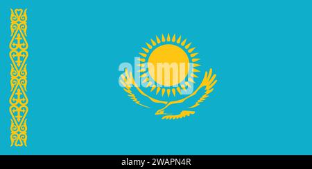 Kazakhstan flag background. State patriotic kazakh banner, cover ...