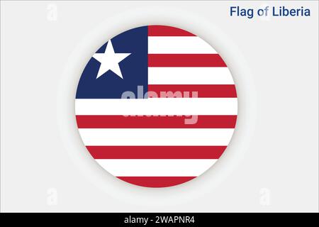 High detailed flag of Liberia. National Liberia flag. Africa. 3D illustration. Stock Vector