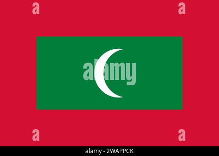 High detailed flag of Maldives. National Maldives flag. Asia. 3D illustration. Stock Photo