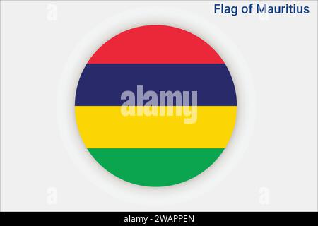 High detailed flag of Mauritius. National Mauritius flag. Africa. 3D illustration. Stock Vector