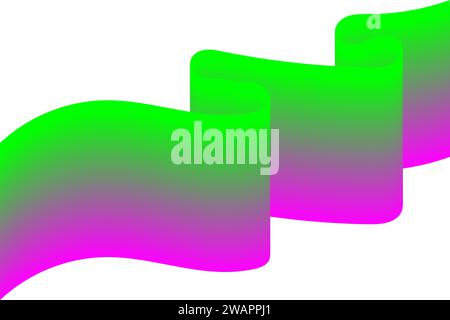 Ribbon Flag Using 3D Effect Vector illustration. Stock Vector