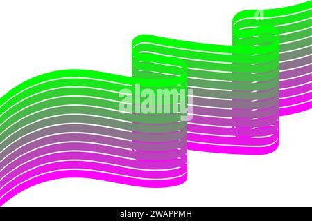 Ribbon Flag Using 3D Effect Vector illustration. Stock Vector