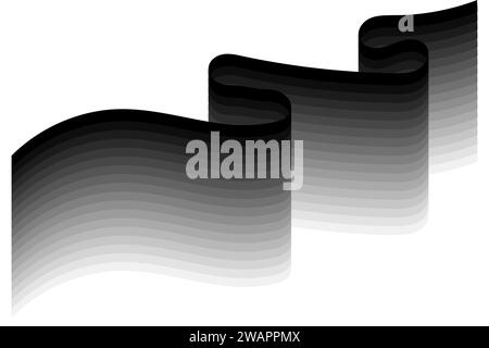 Ribbon Flag Using 3D Effect Vector illustration. Stock Vector