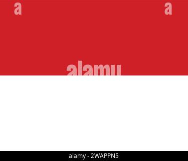 High detailed flag of Monaco. National Monaco flag. Europe. 3D illustration. Stock Vector