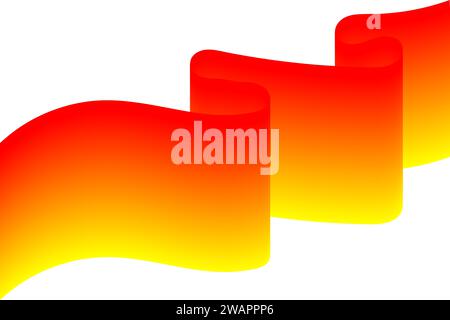 Ribbon Flag Using 3D Effect Vector illustration. Stock Vector