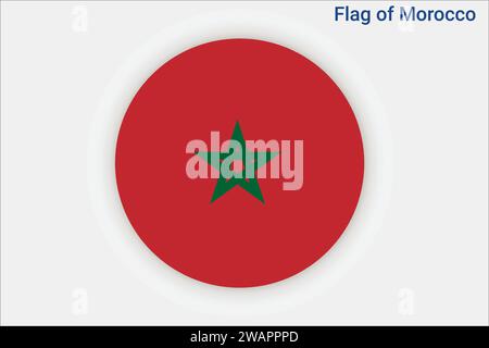 High detailed flag of Morocco. National Morocco flag. Africa. 3D illustration. Stock Vector